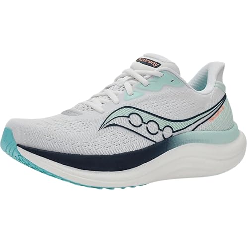 Saucony Women's Triumph 23 Sneaker, White/Navy, 8.5