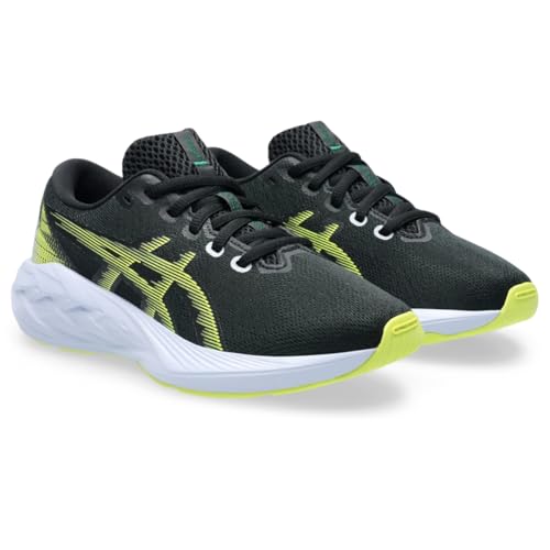 ASICS Kid's NOVABLAST 5 Grade School Running Shoe, 5, Black/Citron