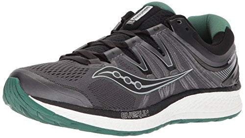 Saucony Men's Hurricane ISO 4 Running Shoe, Black/Grey, 8 Medium US