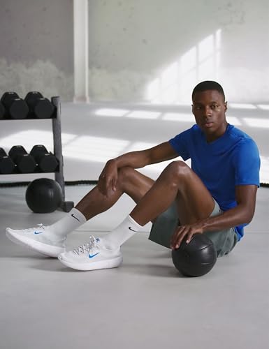 Nike Men's Flex Train Workout Shoes, Grey Fog/Crystal Blue-Pure Platinum, 10.5