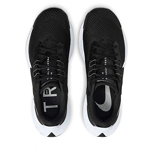 Nike Women's Pegasus Trail 3 Trainers, Black Pure Platinum Dk Smoke Grey, 8.5 Women