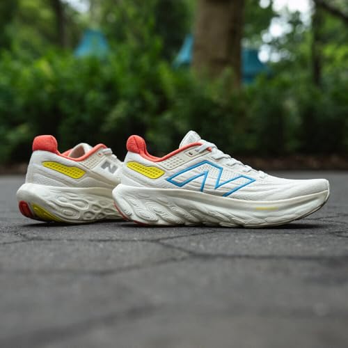 New Balance Women's Fresh Foam X 1080 V13 Running Shoe, Sea Salt/Coastal Blue/Gulf Red, 13 M - alternate view 7