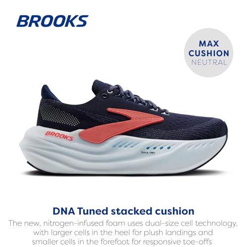 Brooks Women’s Glycerin Max Neutral Running & Walking Shoe - Peacoat/Blue Ribbon/Hot Coral - 9.5 Medium