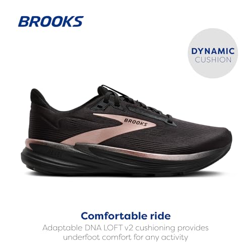 Brooks Women’s Revel 8 Neutral Running & Walking Shoe - Black/Black/Rose Gold - 7 Medium