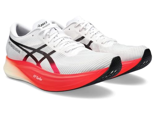 ASICS Unisex METASPEED Edge+ Running Shoes, 5M / 6.5W, White/Black