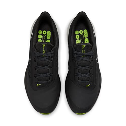 Nike AIR Winflo 9 Shield-Black/White-DK Smoke GREY-VOLT-DM1106-001-12, BLACK/WHITE-DK SMOKE GREY-VOLT, 11 UK