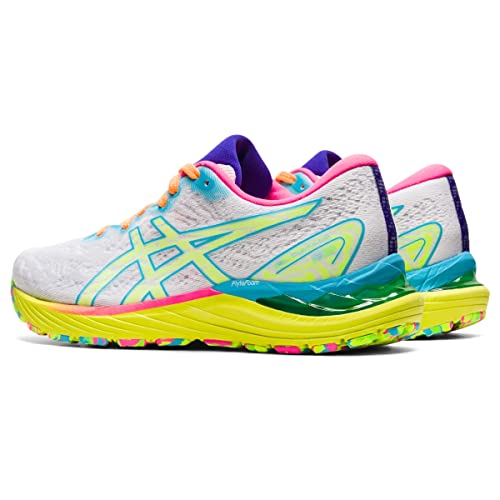 ASICS Women's Gel-Cumulus 23 Running Shoes, 7, White/Safety Yellow