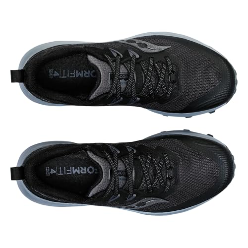 Saucony Women's Peregrine 14 Sneaker, Black/Carbon, 10