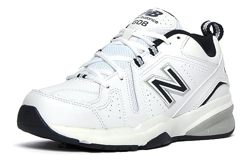 New Balance Men's 608 V5 Casual Comfort Cross Trainer, White/Navy, 9 X-Wide