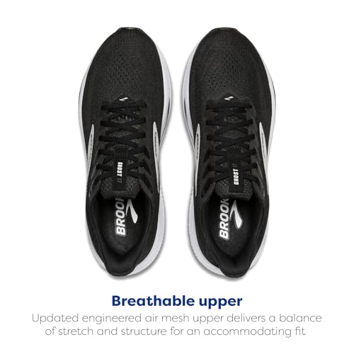 Brooks Women’s Ghost 17 Neutral Running Shoe - Black/Grey/White - 9 Medium