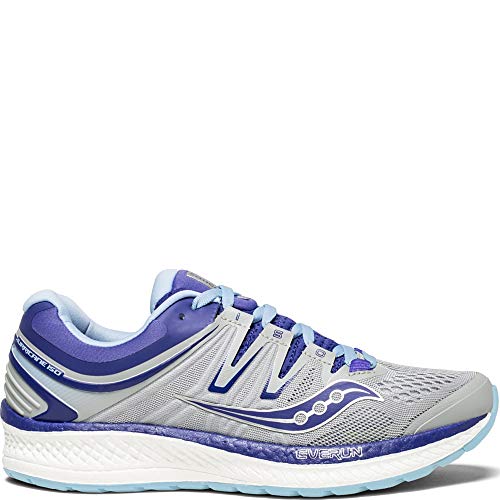 Saucony Women's Hurricane ISO 4 Running Shoe, Grey/Purple, 6 Medium US