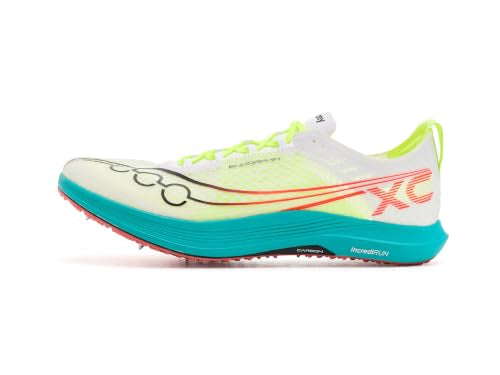 Saucony Unisex Endorphin XC Sneaker, White/Mutant, 8.5