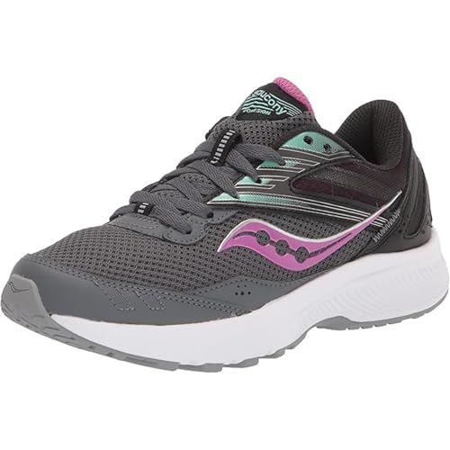 Saucony Women's Cohesion 15 Sneaker, Shadow/Razzle, 7.5 Wide