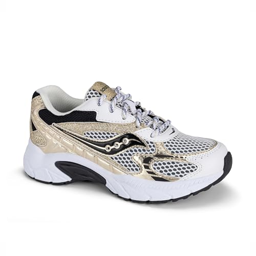 Saucony Volt 1000 (Little Big Kid) Sneaker, White/Champagne, 3 US Unisex