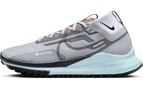 Nike Women's React Pegasus Trail 4 Gore-Tex Trainers, Lt Smoke Grey Black Glacier Blue, 9