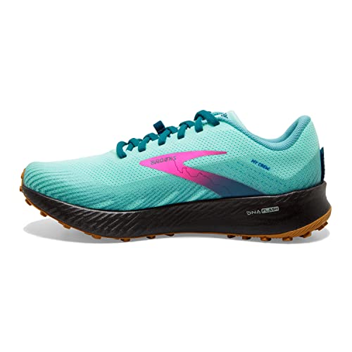 Brooks Catamount Women's Trail Running Shoe - Porcelain/Blue Coral/Pink - 6