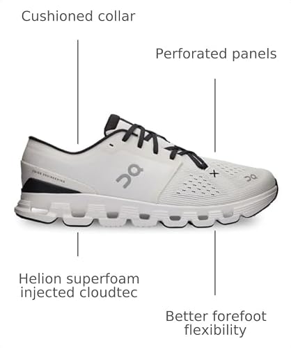 On Men's Cloud X 4 Sneakers, Ivory/Black, 8.5 Medium US