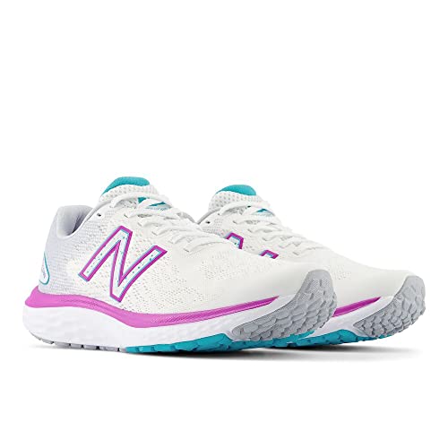 New Balance Women's Fresh Foam 680 V7 Running Shoe, White/Quartz Grey/Virtual Blue, 8.5 M