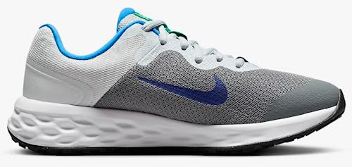 Nike Revolution 6 Kids Running Shoes, Cool Grey/Pure Platinum/Blue, 5.5 Big Kid