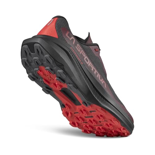 La Sportiva Mens Prodigio 2 Running Shoe, Onyx/Mountain Red, 15