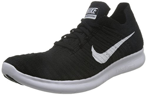 Nike Women's Free Running Motion Flyknit Shoes, Black/White - 5.5 B(M) US