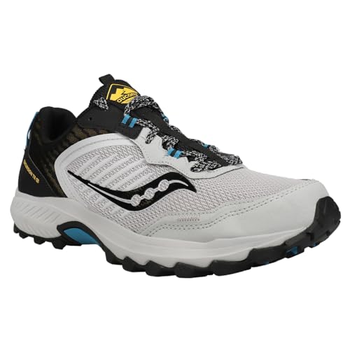 Saucony Men's Excursion TR15 Trail Running Shoe, Fog/Black/Topaz, 11.5