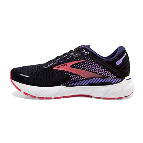 Brooks Adrenaline Gts Women's 22 Lighter Cushion Body Supprt Trainers, Black Purple Coral, 8 US