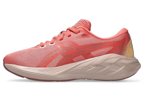 ASICS Kid's NOVABLAST 5 Grade School Running Shoe, 4.5, Dark Pink Clay/Rubble RED