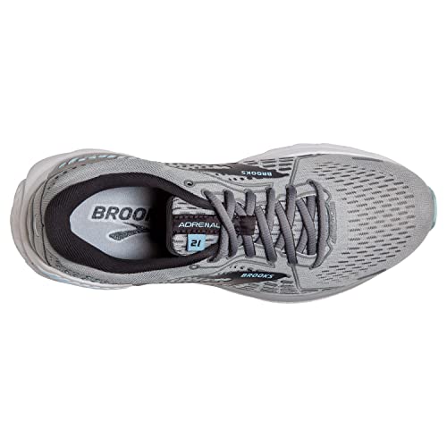 Brooks Women's Adrenaline GTS 21 Supportive Running Shoe - Oyster/Alloy/Light Blue - 5 X-Wide