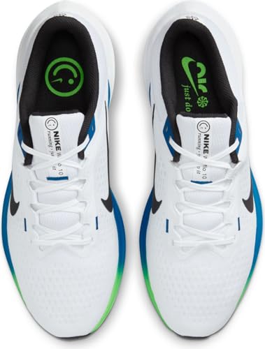 Nike Winflo 10 Men's Road Running Shoes (DV4022-103, White/Star Blue/Green Strike/Black) Size 14