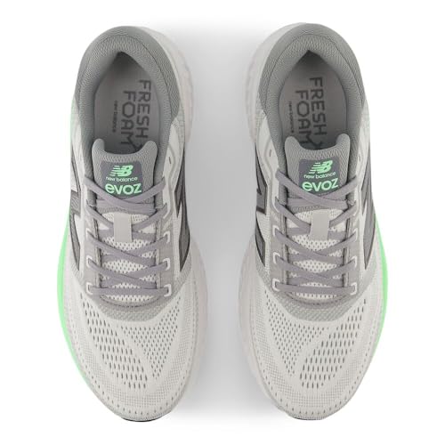 New Balance Men's Fresh Foam X EVOZ V4 Running Shoe, Grey Matter/Slate Grey/Electric Jade, 8.5 M