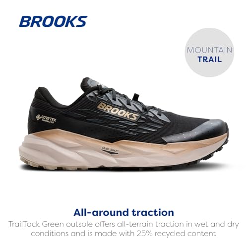 Brooks Men’s Cascadia19 GTX Waterproof Mountain Trail Running Shoe - Black/Ebony/Chateau Gray - 7.5 Medium - alternate view 2