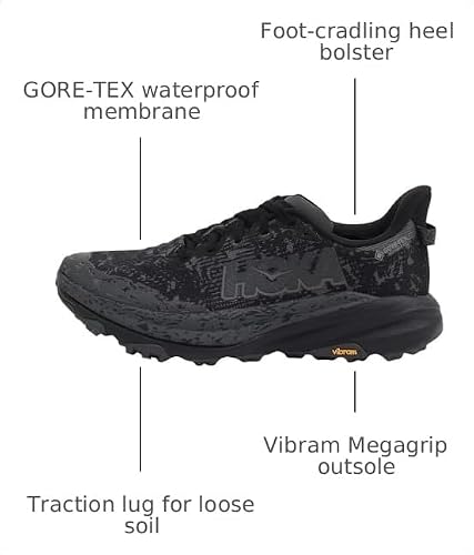 Hoka Men's Speedgoat 6 GTX Black/Outer Orbit 9.5 Medium - alternate view 3