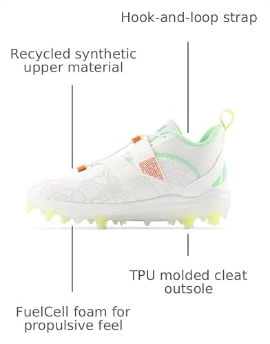 New Balance Unisex-Adult FuelCell Lindor V2 Comp Baseball Shoe, Optic White/Neon Dragonfly/Electric Jade, Men 11 N/Women 12.5 M