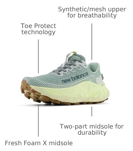 New Balance Women's Fresh Foam X More Trail V3Trail Running Shoe, Salt Marsh/Clay ASH/Limelight, 8.5