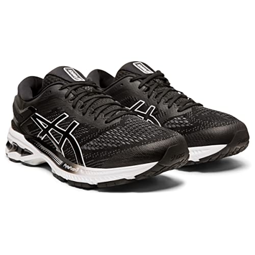 ASICS Men's Gel-Kayano 26 Running Shoes, 9.5M, Black/White