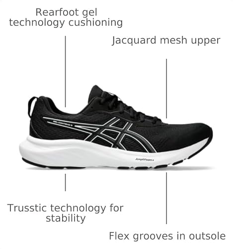 ASICS Men's Gel-Contend 9 Running Shoes, 11, Black/White