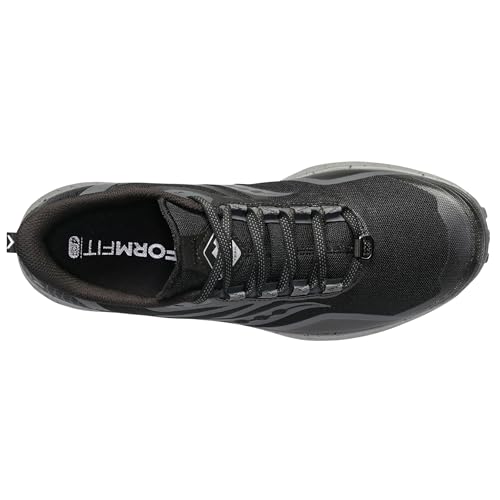 Saucony Women's Peregrine 12 Running Shoe, Black/Charcoal, 7