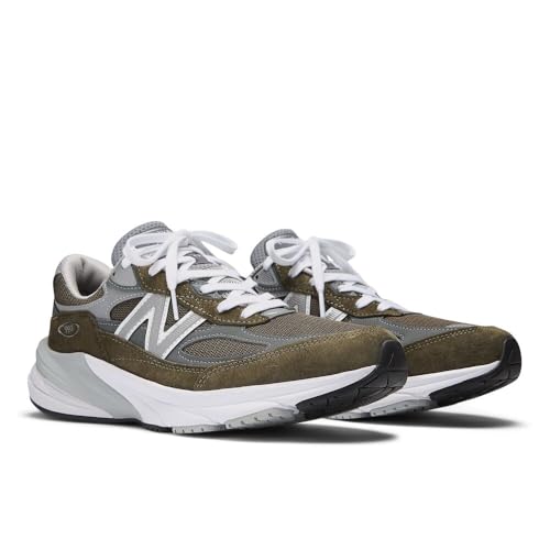 New Balance Unisex Made in USA 990 V6 Sneaker,Olive/Grey,Men 7 / Women 8.5