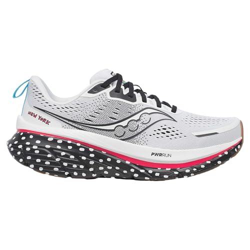 Saucony Women's Guide 18 Sneaker, White/Black, 11.5