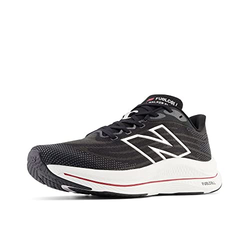 New Balance Men's FuelCell Walker Elite V1 Walking Shoe, Black/Team Red/Silver, 11 W