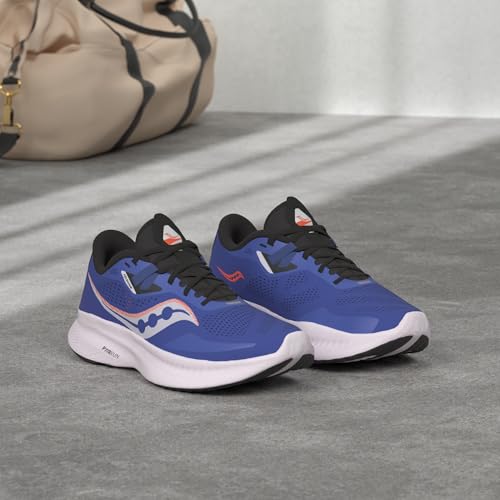 Saucony Men's Guide 15 Sneaker, Sapphire/Black, 12