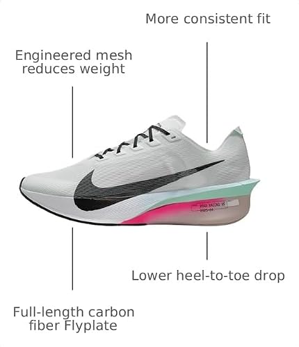 Nike Vaporfly 4 Men's Road Racing Shoes (White/Hyper Pink/Mint Foam/Black) Size 9.5
