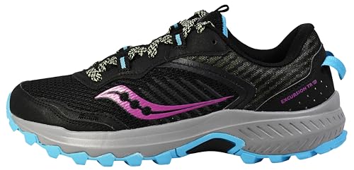 Saucony Women's Excursion TR15 Shoes, Black/Riz/Lime, 8 W