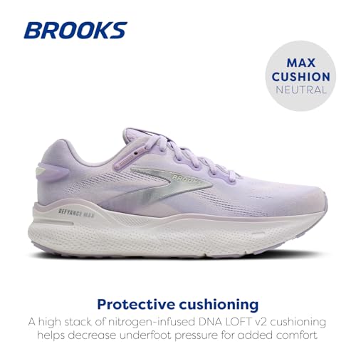 Brooks Women's Defyance Max Neutral Running & Walking Shoe - Lavender/Silver/White - 8 Medium
