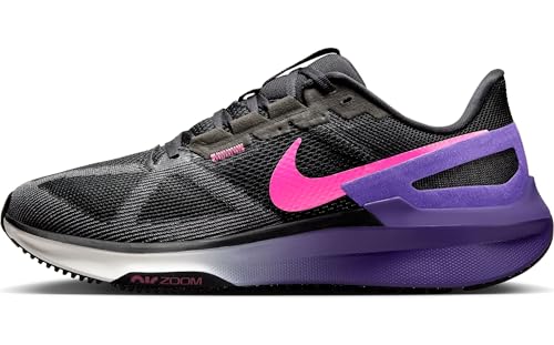 Nike Structure 25 Men's Road Running Shoes (DJ7883-010, Black/Anthracite/Field Purple/Laser Fuchsia) Size 11.5