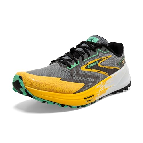 Brooks Men's Catamount 3 Trail Running Shoe - Lemon Chrome/Sedona Sage - 12 Medium