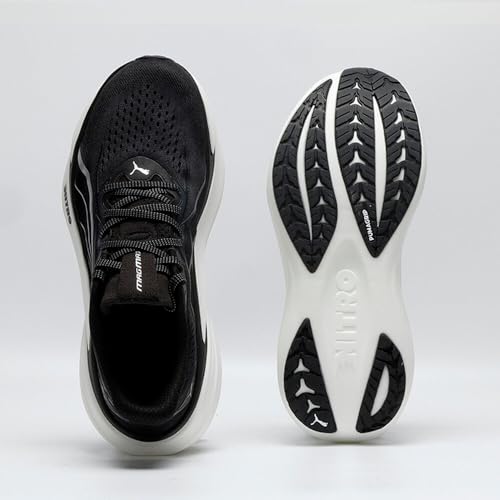 PUMA Men's Magmax Nitro 2 Running Shoes, Black White, Size 10.5 D Medium US