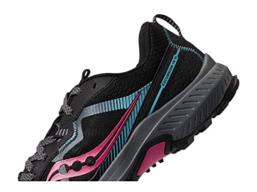 Saucony womens Excursion Tr16 Trail Running Shoe, Black/Fuchsia, 8.5 US