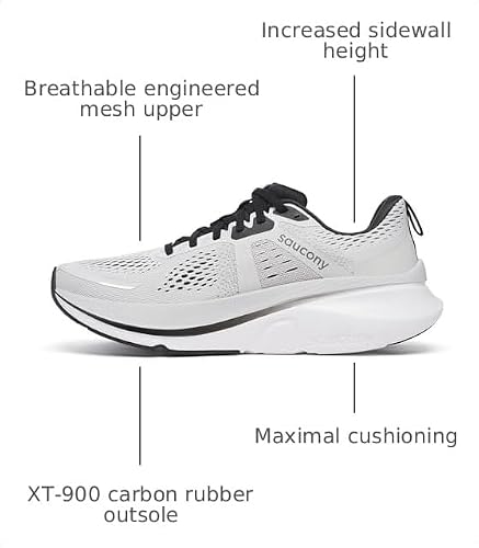 Saucony Men's Guide 18 Sneaker, Cloud/Black, 11